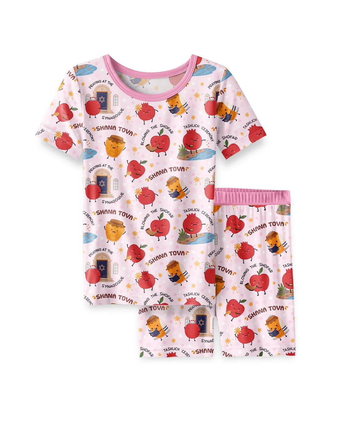 Sweet Sacred Moments Family Matching Bamboo Two Piece Short Sleeve Shorts Pajama Set