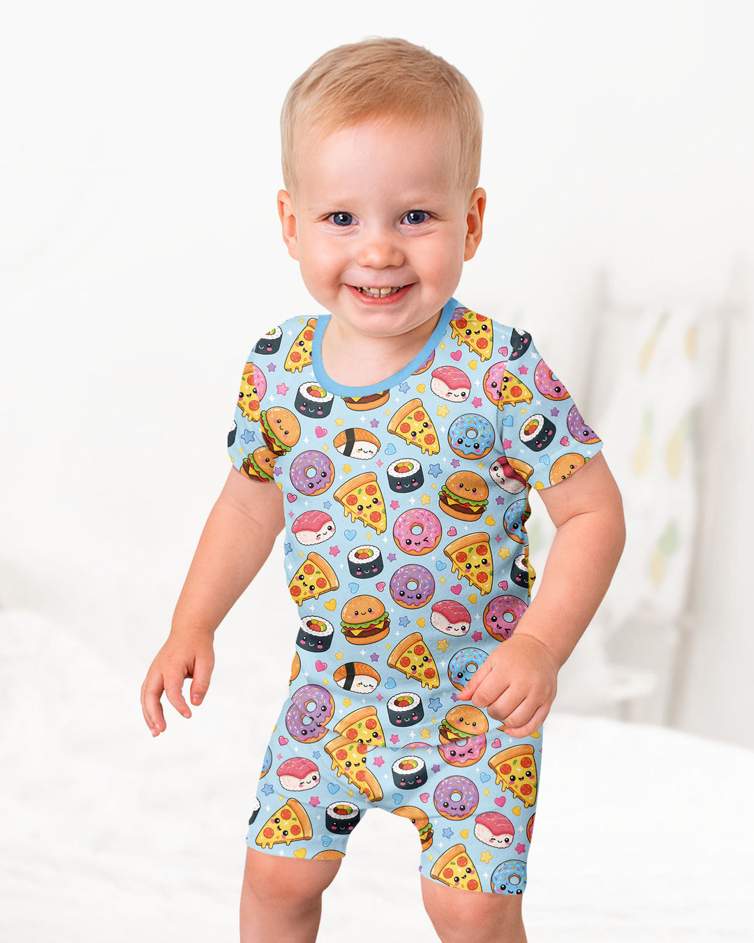 Schlafanzug-Set zweiteilig, kurze Ärmel, kurze Hose, Bambus