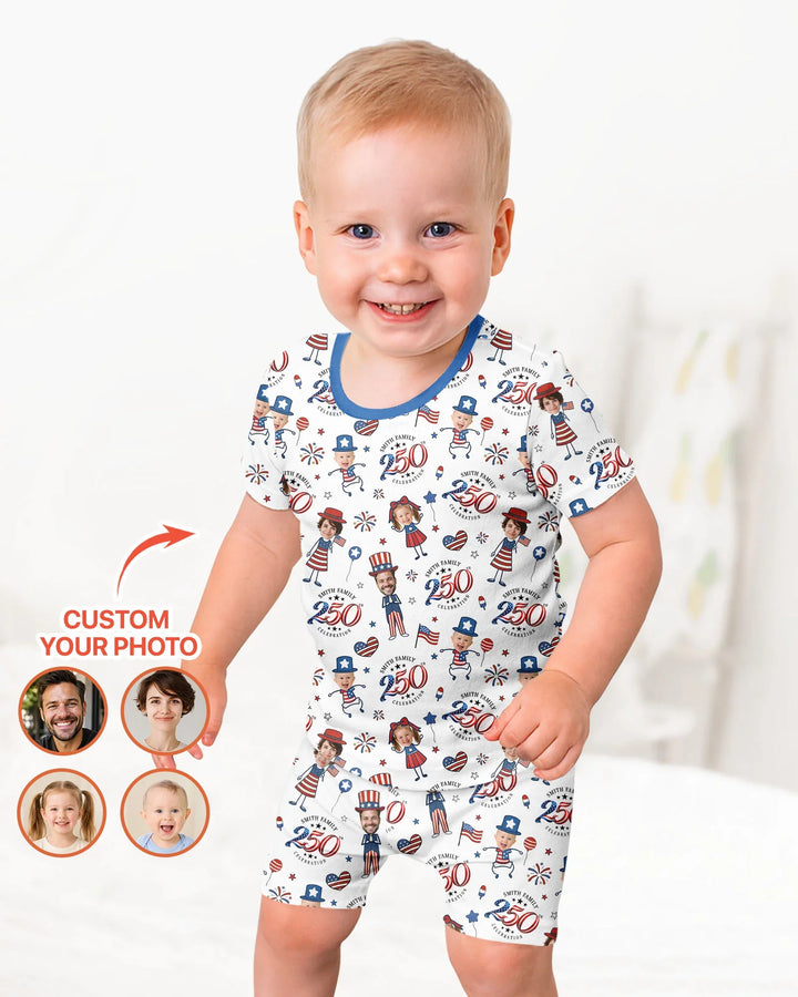 Zweiteiliges Pyjama-Set mit kurzen Ärmeln und Shorts im Sommer-Design