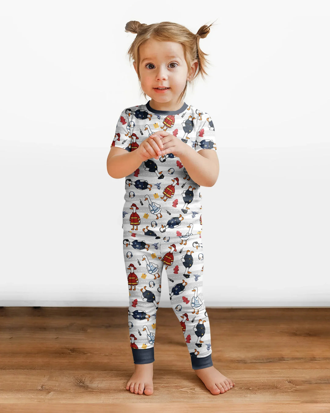 Rescue Goose Squad Bamboo Two Piece Short Sleeve Pajama Set