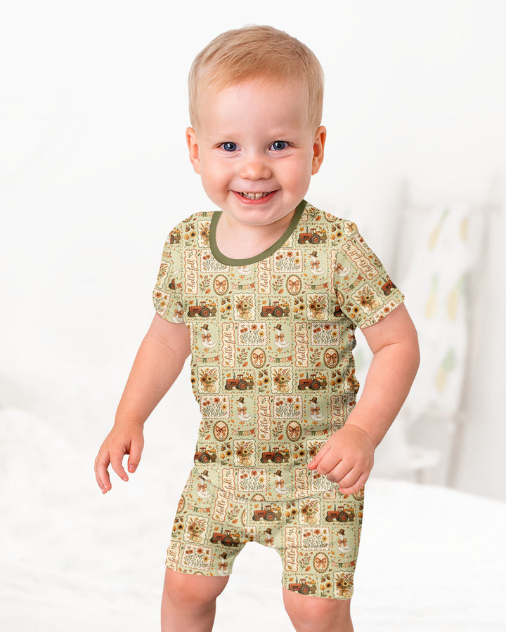 Schlafanzug-Set zweiteilig, kurze Ärmel, kurze Hose, Bambus