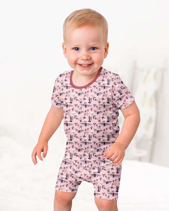 Fruit Bats Bamboo Two Piece Short Sleeve Shorts Pajama Set