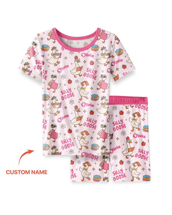 Schlafanzug-Set zweiteilig, kurze Ärmel, kurze Hose, Bambus