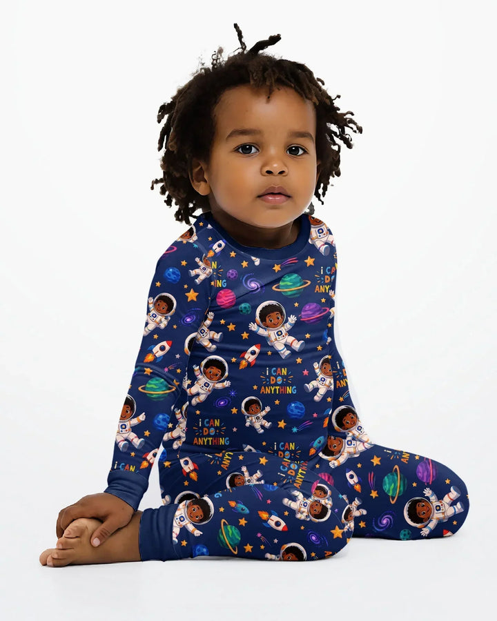 Zweiteiliges Langarm-Pyjama-Set mit Sommerfrüchten