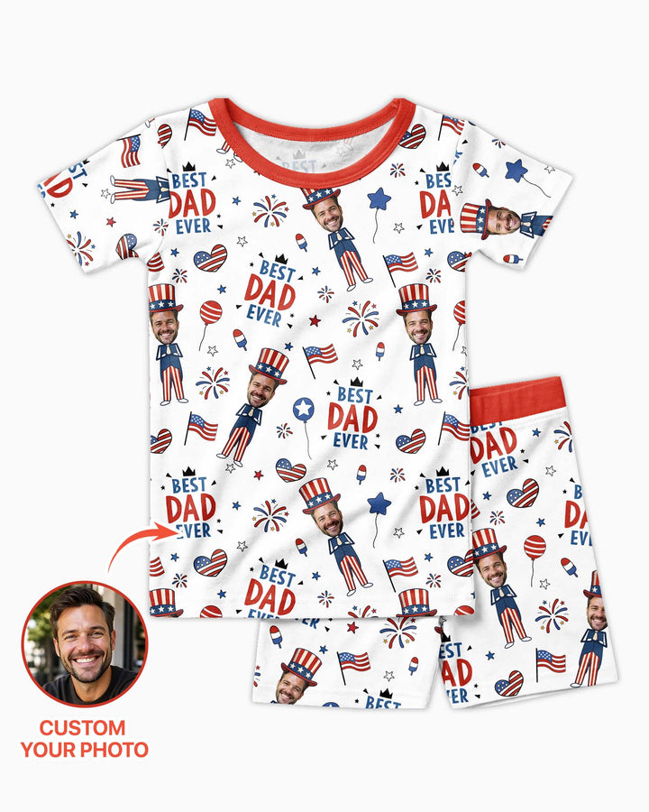 Zweiteiliges Pyjama-Set mit kurzen Ärmeln und Shorts im Sommer-Design