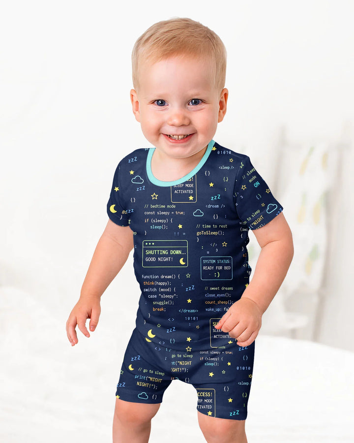 Template Zweiteiliges Pyjama-Set mit kurzen Ärmeln und Shorts