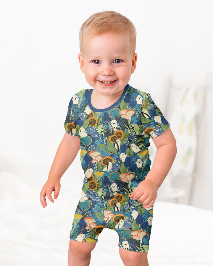 Ghost Forest Bamboo Two Piece Short Sleeve Shorts Pajama Set