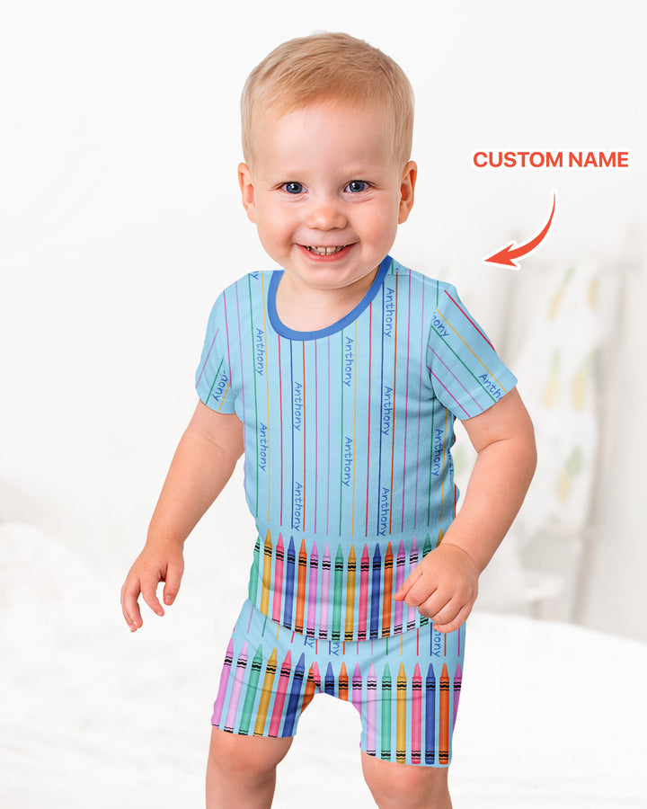 Schlafanzug-Set zweiteilig, kurze Ärmel, kurze Hose, Bambus