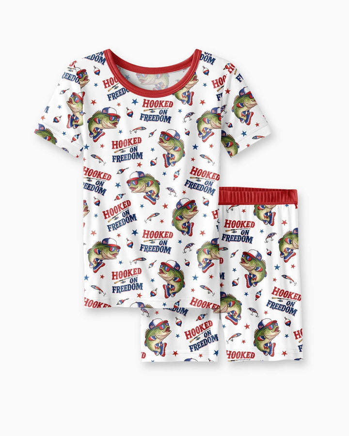 Schlafanzug-Set zweiteilig, kurze Ärmel, kurze Hose, Bambus
