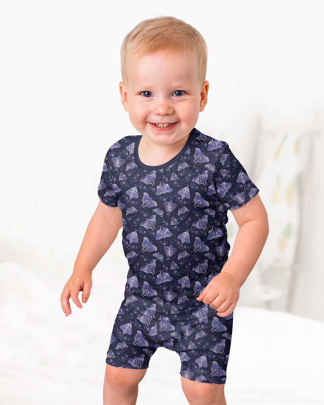Very Peri Moths Bamboo Two Piece Short Sleeve Shorts Pajama Set