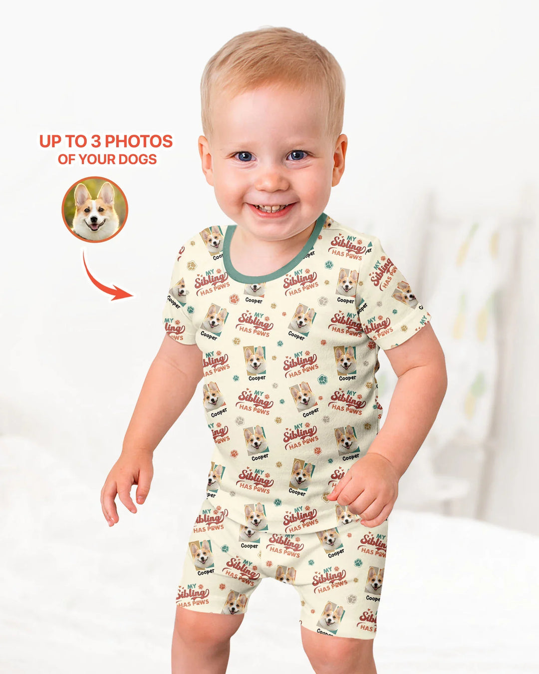 Zweiteiliges Pyjama-Set mit kurzen Ärmeln und Shorts im Sommer-Design