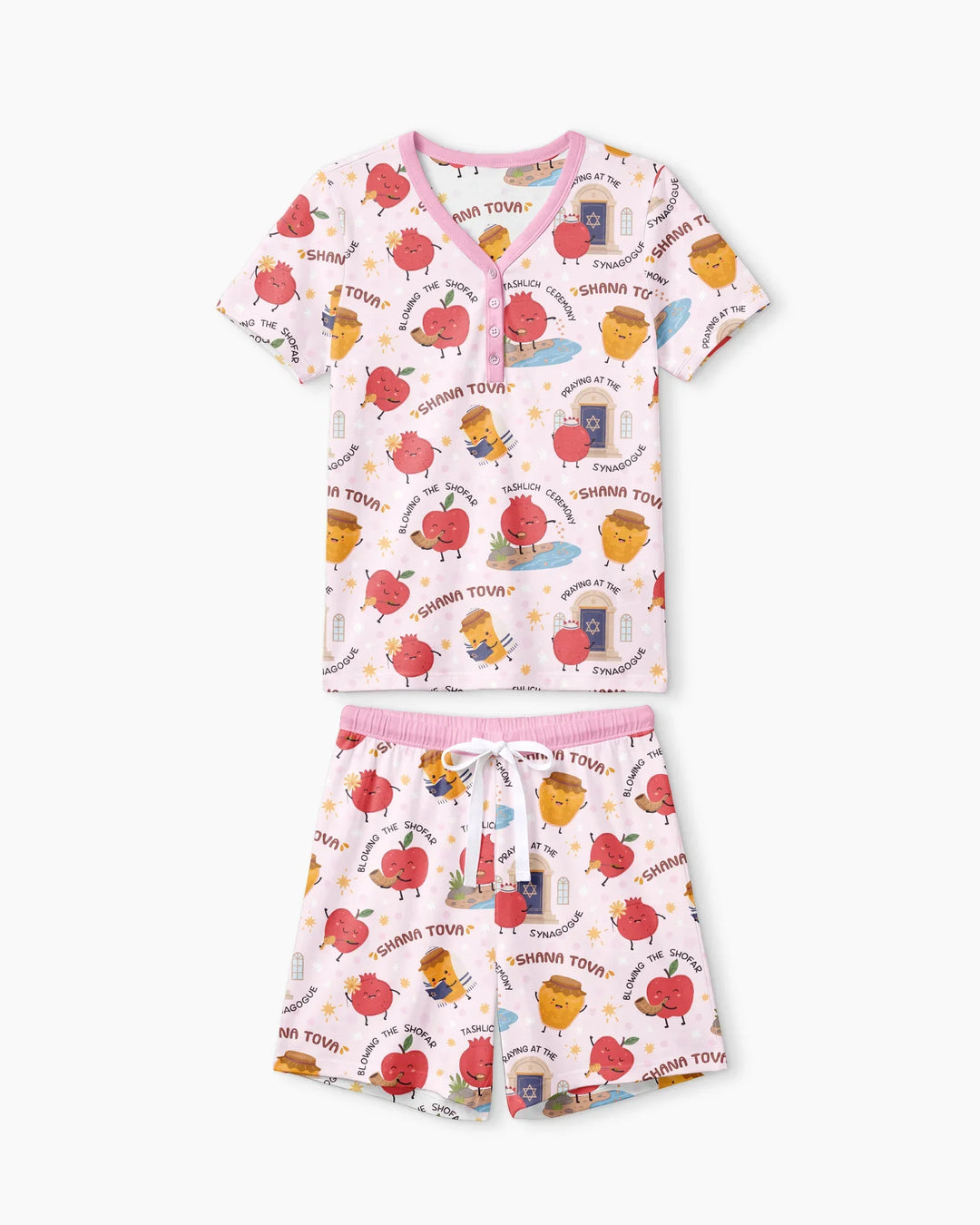 Sweet Sacred Moments Family Matching Bamboo Women Short Sleeve Short Pajama Set