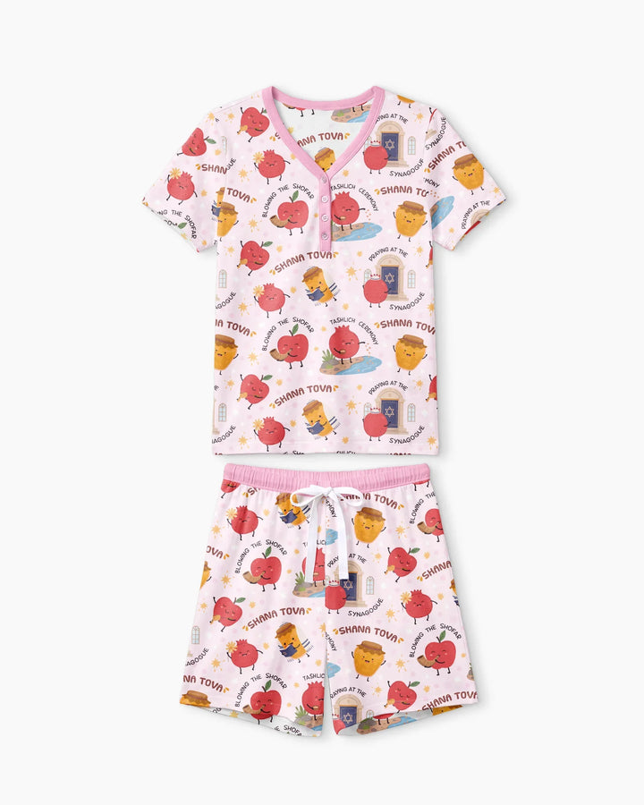 Sweet Sacred Moments Family Matching Bamboo Women Short Sleeve Short Pajama Set