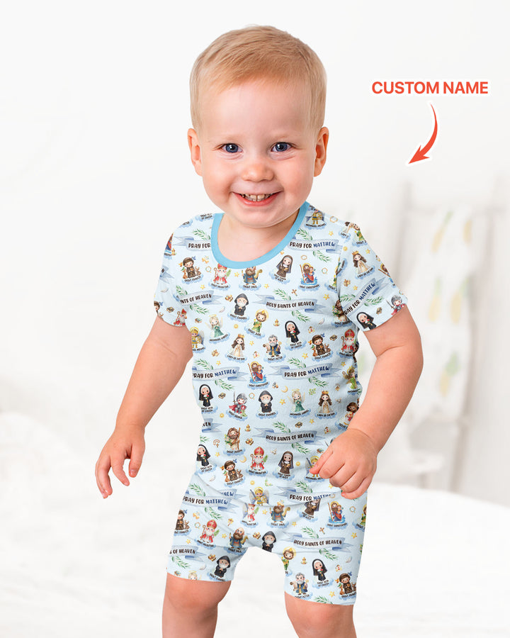 Zweiteiliges Pyjama-Set mit kurzen Ärmeln und Shorts im Sommer-Design