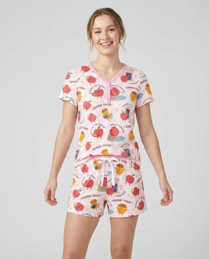 Sweet Sacred Moments Family Matching Bamboo Women Short Sleeve Short Pajama Set