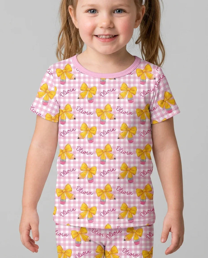 Zweiteiliges, kurzärmliges Pyjama-Set mit Marienkäfern