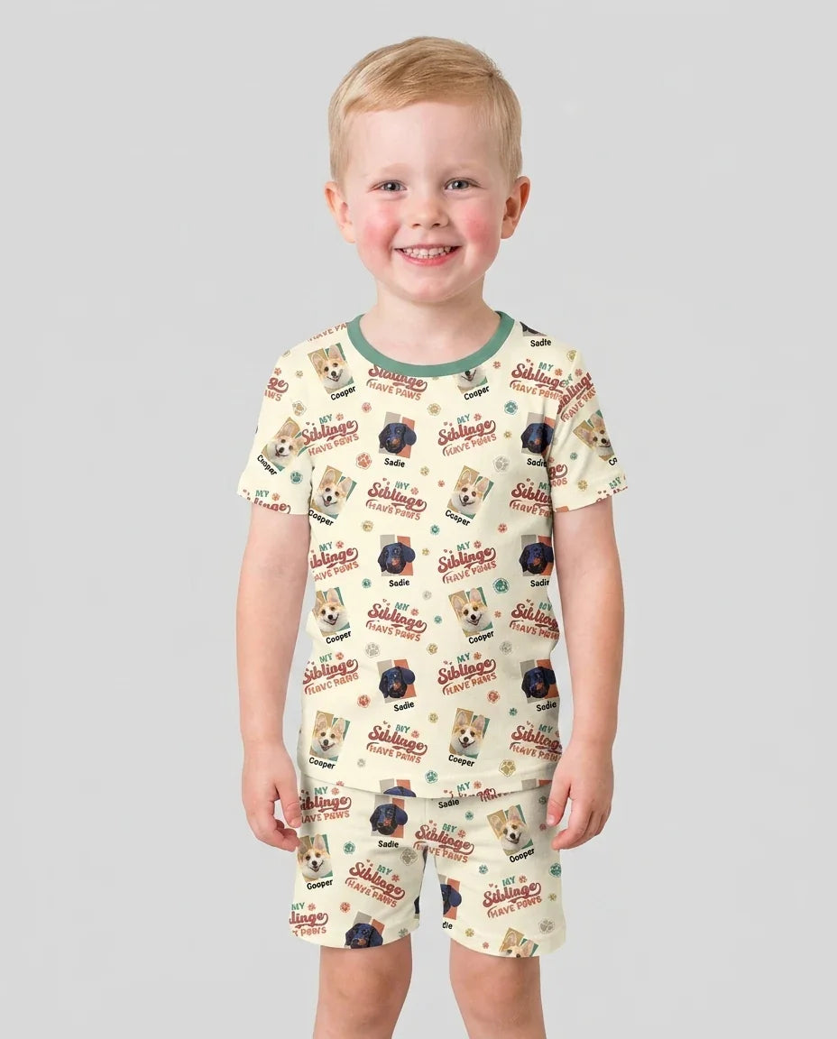 Zweiteiliges Pyjama-Set mit kurzen Ärmeln und Shorts im Sommer-Design