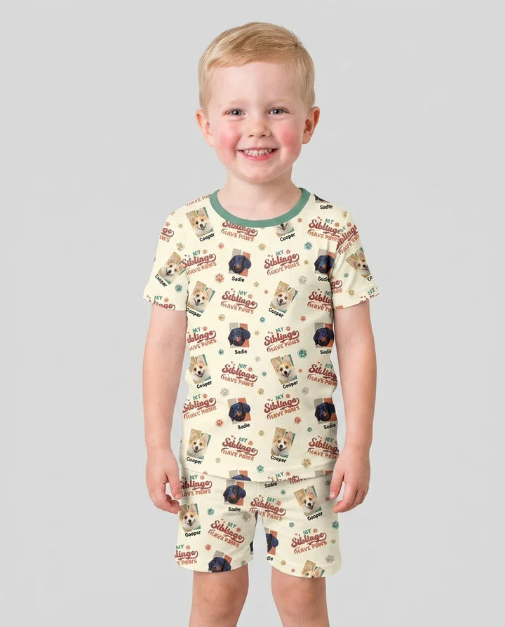 Zweiteiliges Pyjama-Set mit kurzen Ärmeln und Shorts im Sommer-Design