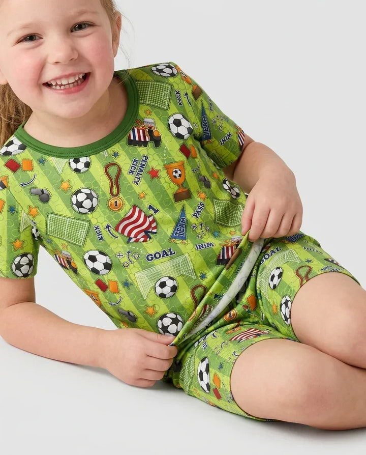 Schlafanzug-Set zweiteilig, kurze Ärmel, kurze Hose, Bambus