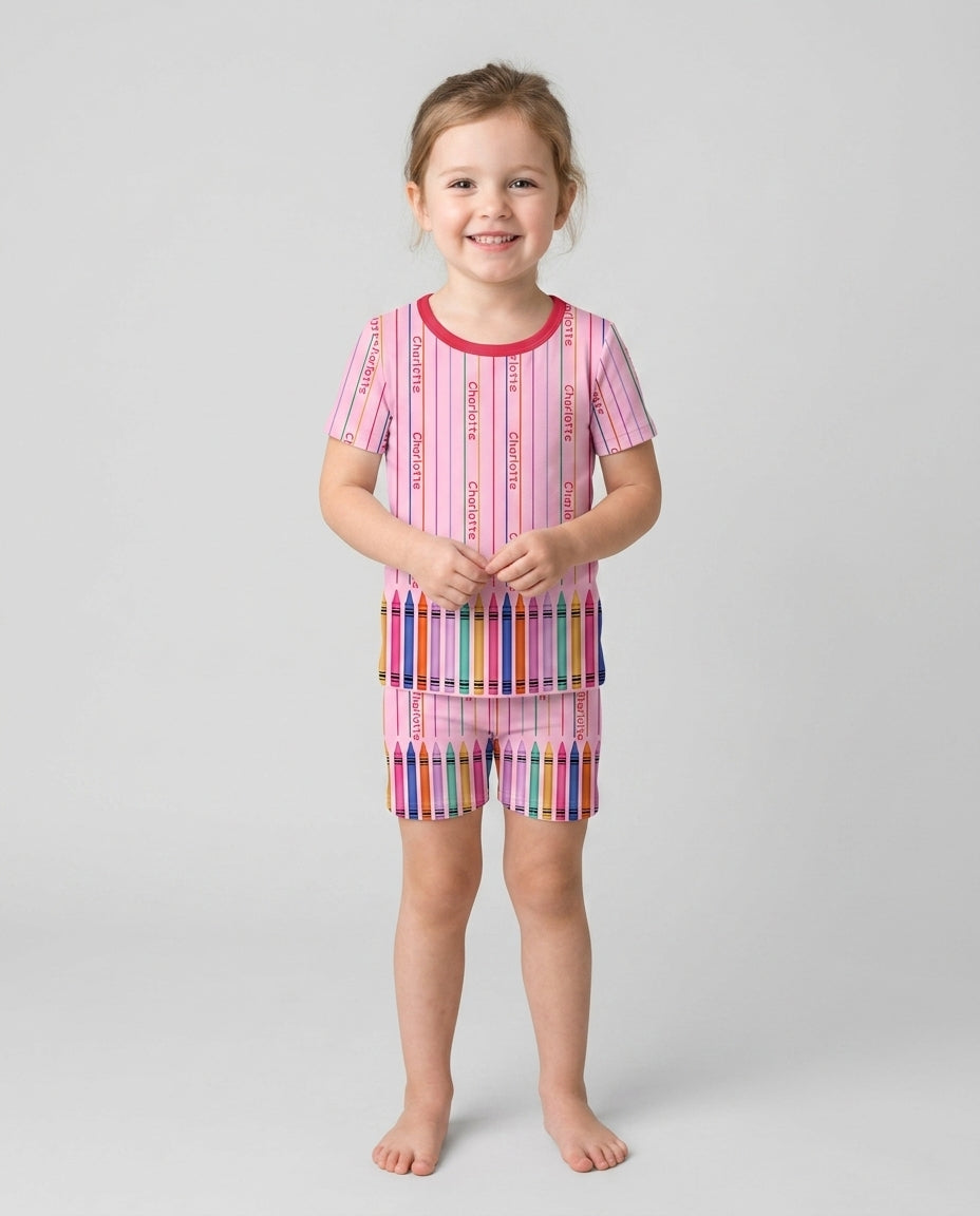 Schlafanzug-Set zweiteilig, kurze Ärmel, kurze Hose, Bambus