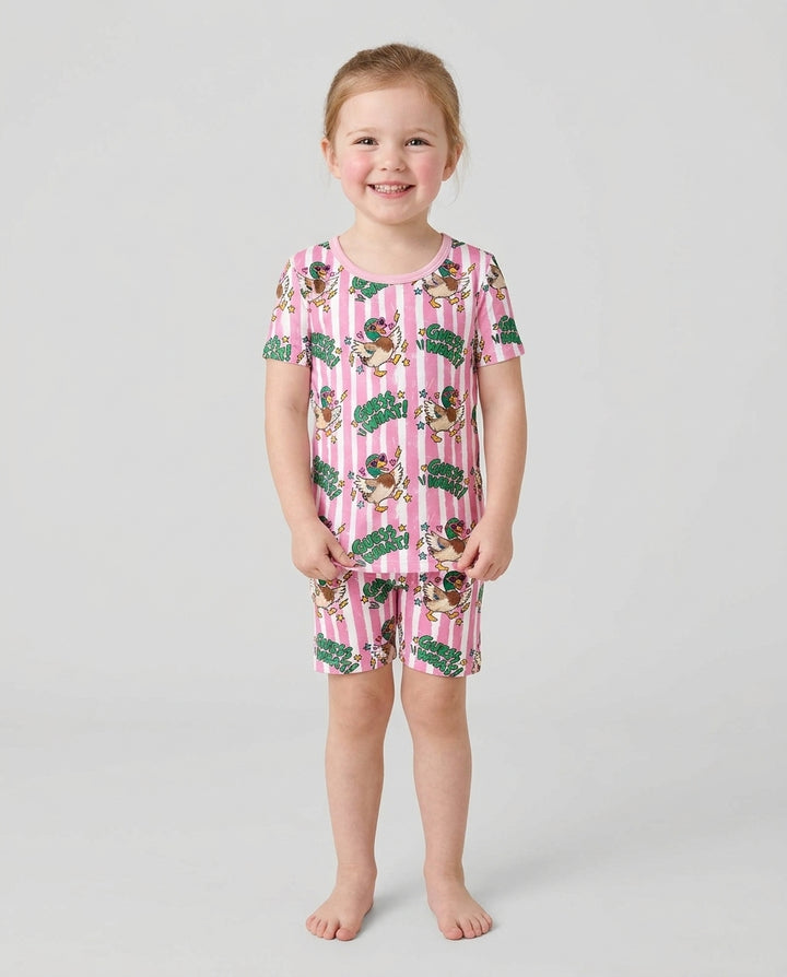 Guess What Mallard Butt Bamboo Two Piece Short Sleeve Shorts Pajama Set