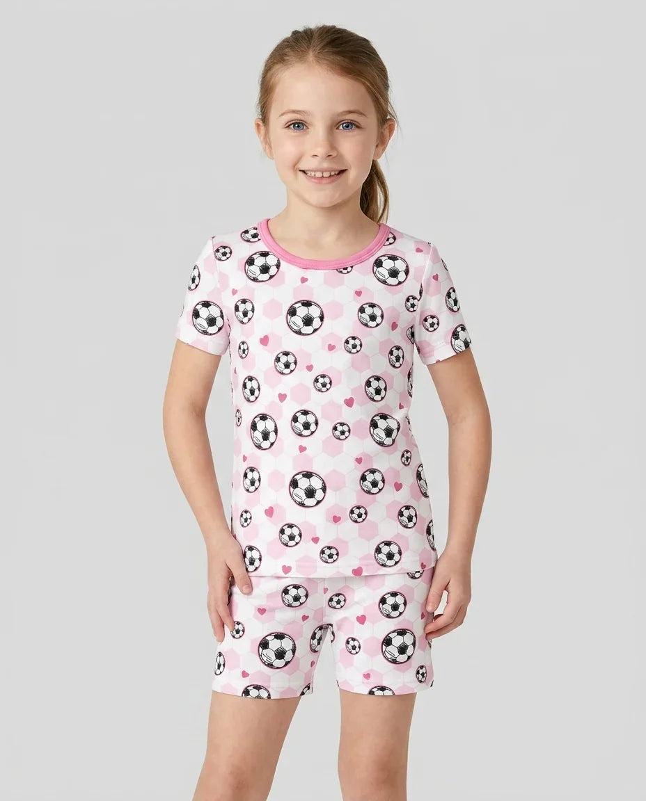 Schlafanzug-Set zweiteilig, kurze Ärmel, kurze Hose, Bambus