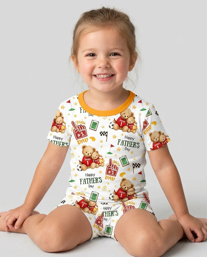 Zweiteiliges Pyjama-Set mit kurzen Ärmeln und Shorts im Sommer-Design