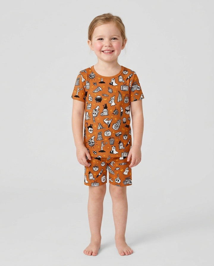 Schlafanzug-Set zweiteilig, kurze Ärmel, kurze Hose, Bambus