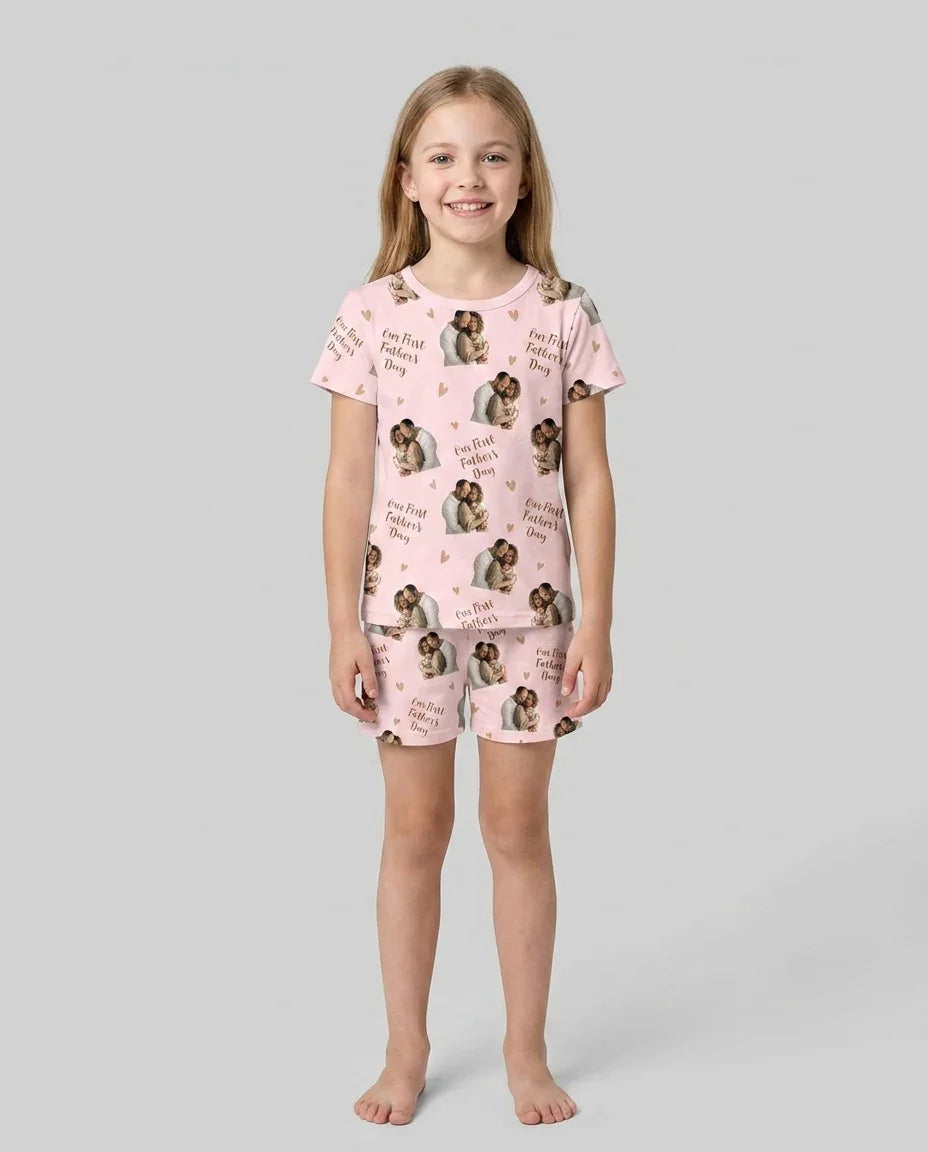 Zweiteiliges Pyjama-Set mit kurzen Ärmeln und Shorts im Sommer-Design