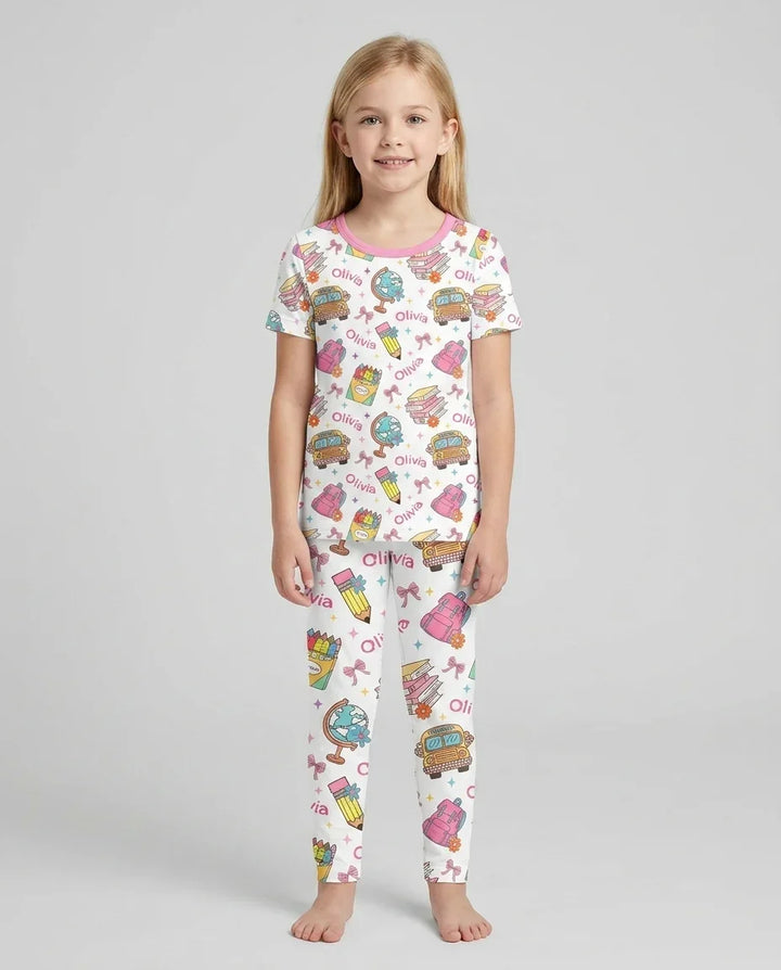 Zweiteiliges, kurzärmliges Pyjama-Set mit Marienkäfern