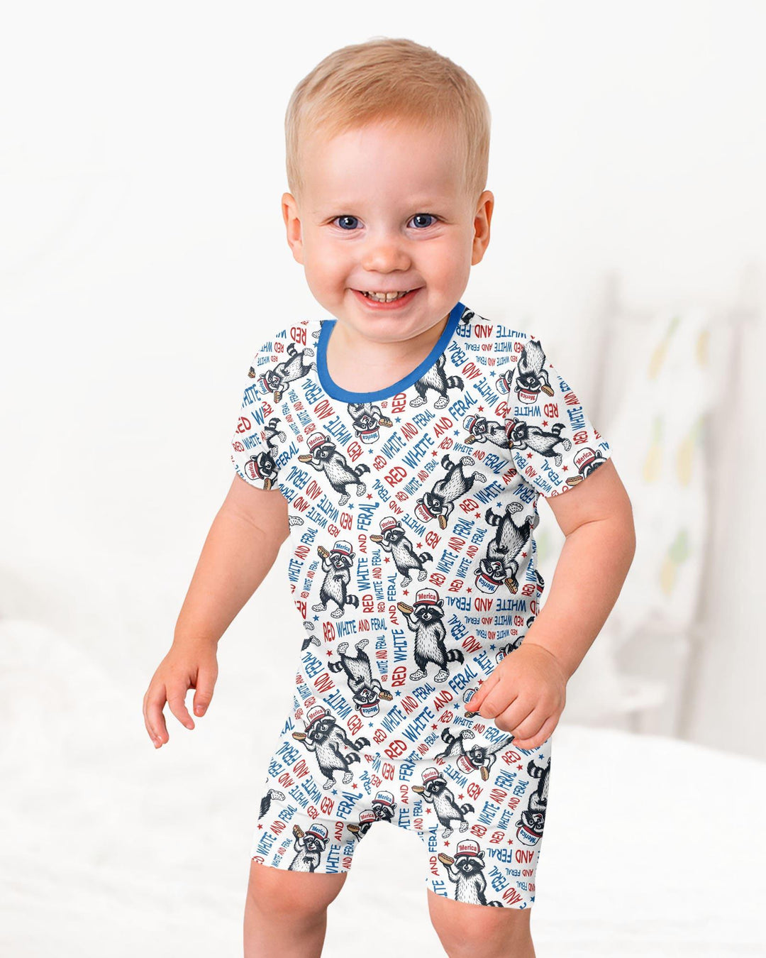 Schlafanzug-Set zweiteilig, kurze Ärmel, kurze Hose, Bambus