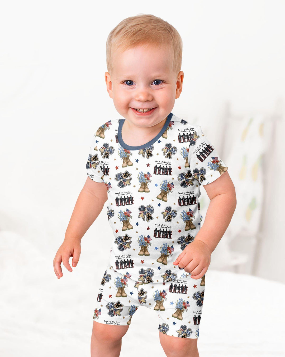 Schlafanzug-Set zweiteilig, kurze Ärmel, kurze Hose, Bambus