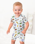 Template Zweiteiliges Pyjama-Set mit kurzen Ärmeln und Shorts