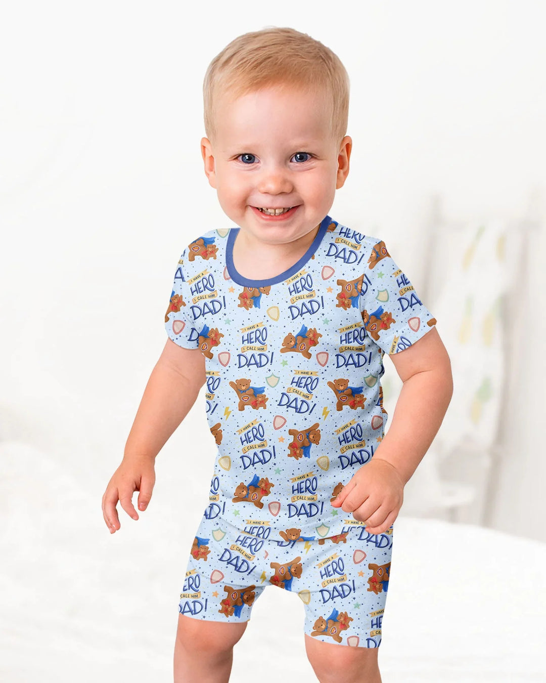 Schlafanzug-Set zweiteilig, kurze Ärmel, kurze Hose, Bambus