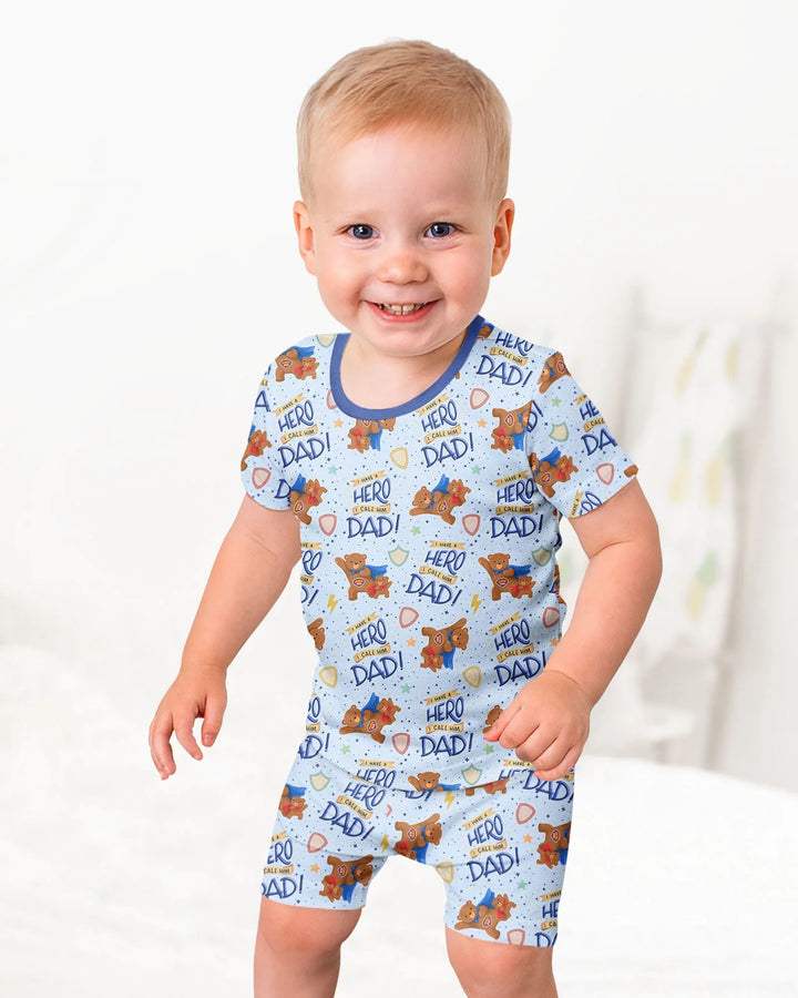 Schlafanzug-Set zweiteilig, kurze Ärmel, kurze Hose, Bambus