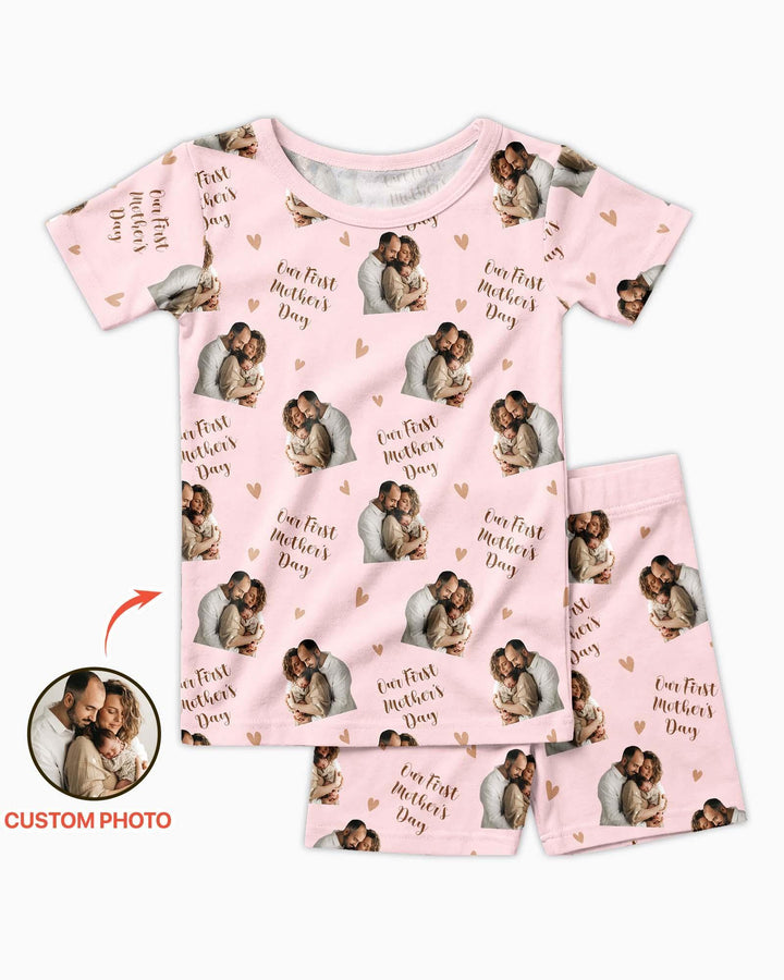 Zweiteiliges Pyjama-Set mit kurzen Ärmeln und Shorts im Sommer-Design