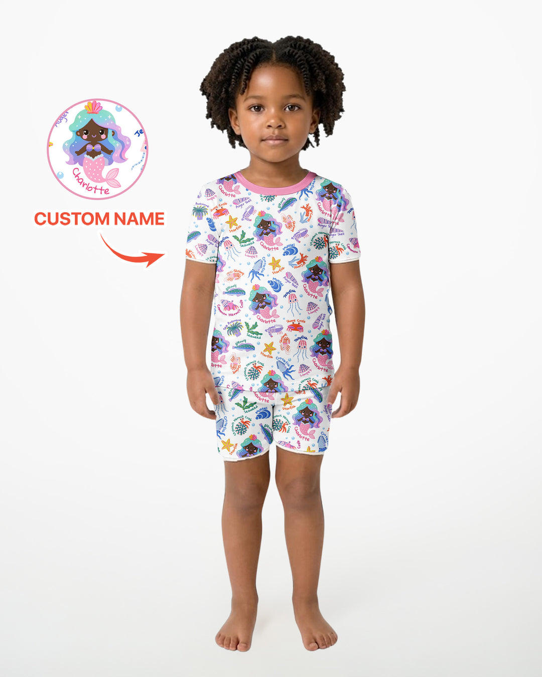 Zweiteiliges Pyjama-Set mit kurzen Ärmeln und Shorts im Sommer-Design