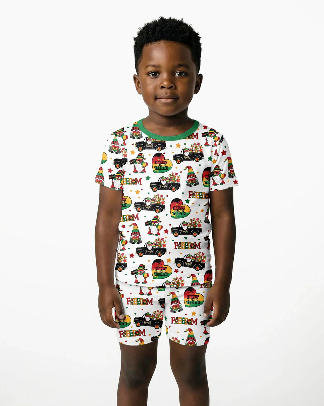 Template Zweiteiliges Pyjama-Set mit kurzen Ärmeln und Shorts