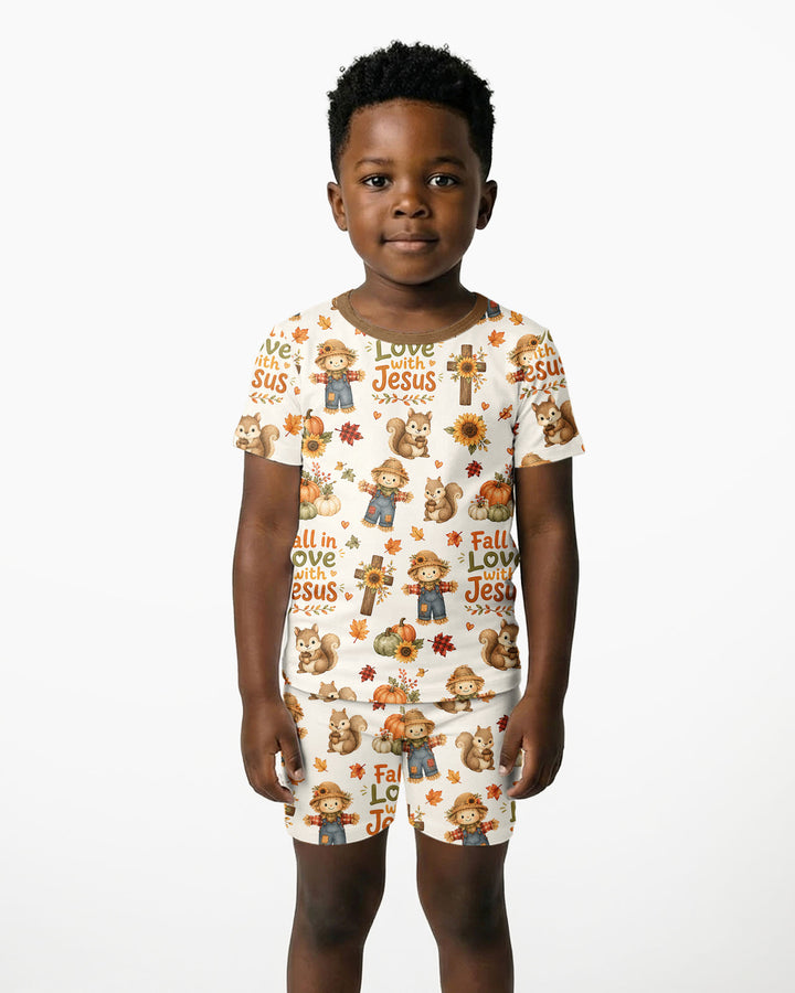 Fall For Jesus Bamboo Two Piece Short Sleeve Shorts Pajama Set