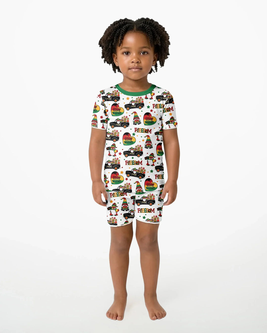 Template Zweiteiliges Pyjama-Set mit kurzen Ärmeln und Shorts