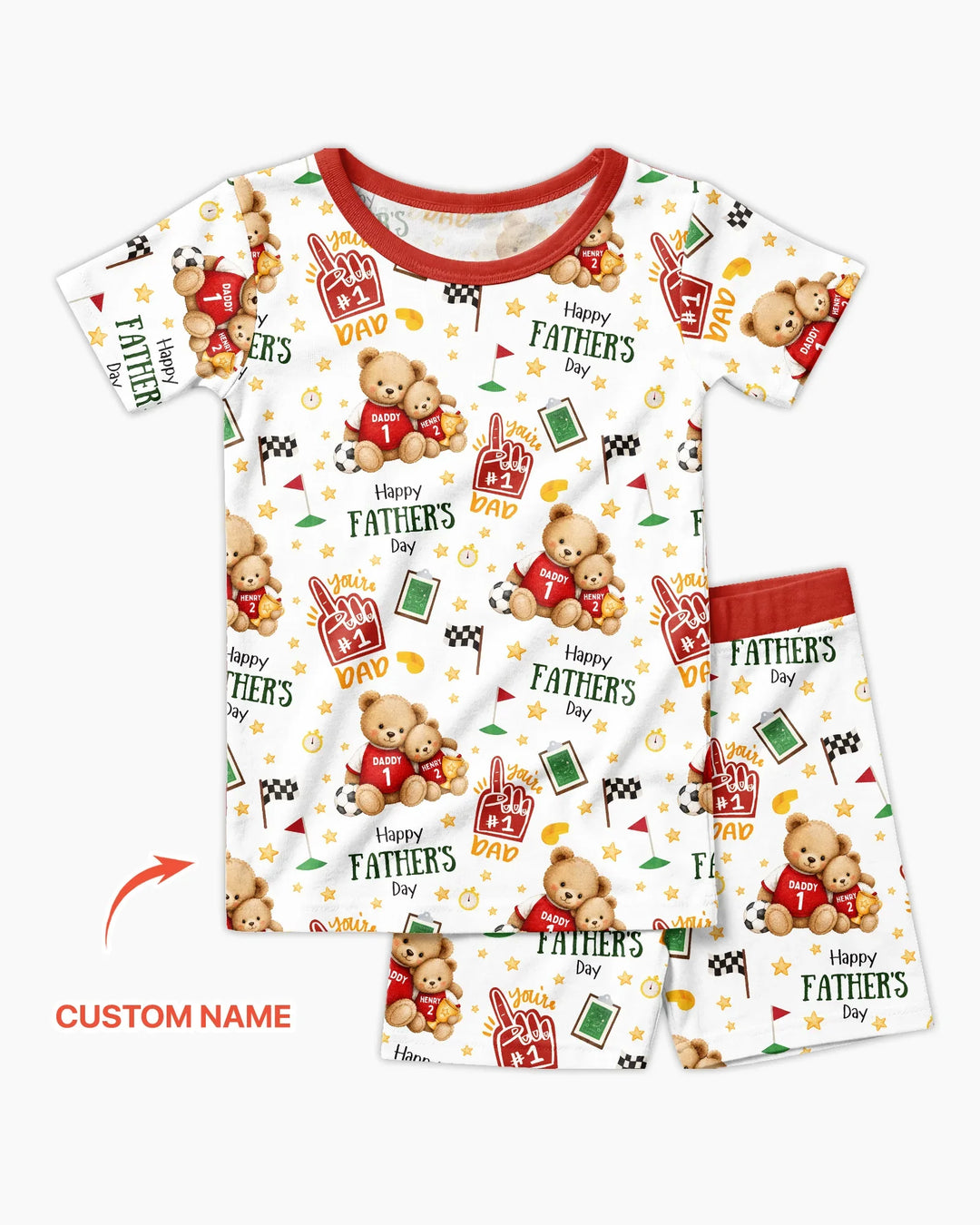 Zweiteiliges Pyjama-Set mit kurzen Ärmeln und Shorts im Sommer-Design