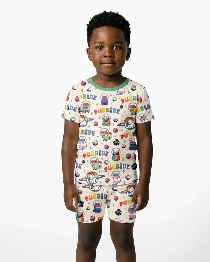 Schlafanzug-Set zweiteilig, kurze Ärmel, kurze Hose, Bambus