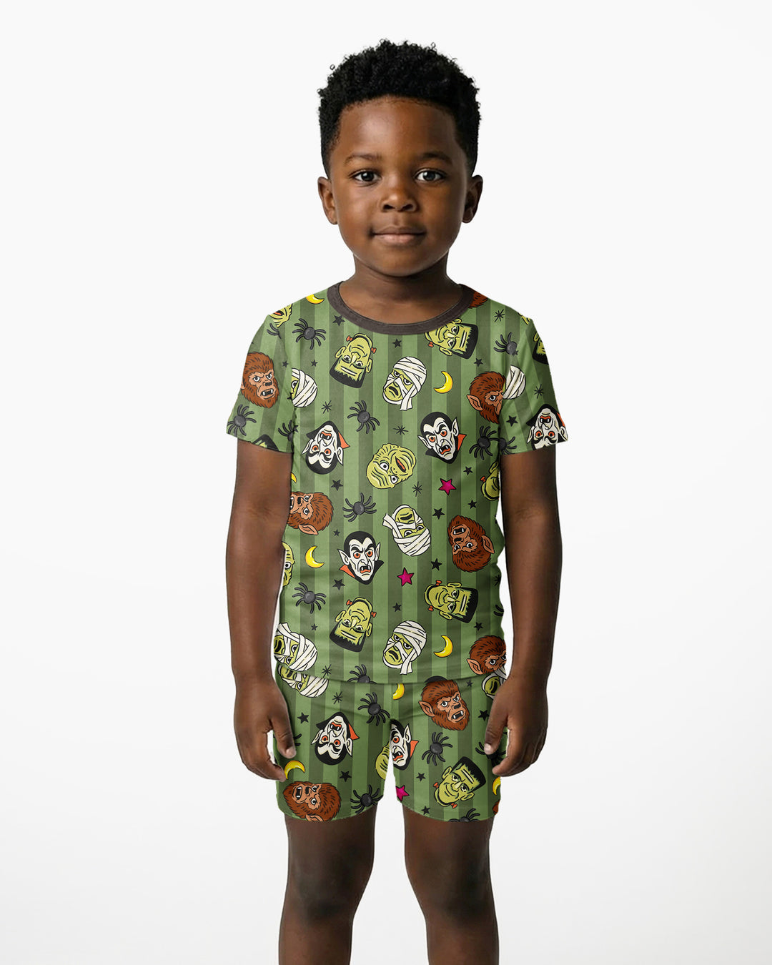 Creepy Crew Family Matching Bamboo Two Piece Short Sleeve Shorts Pajama Set