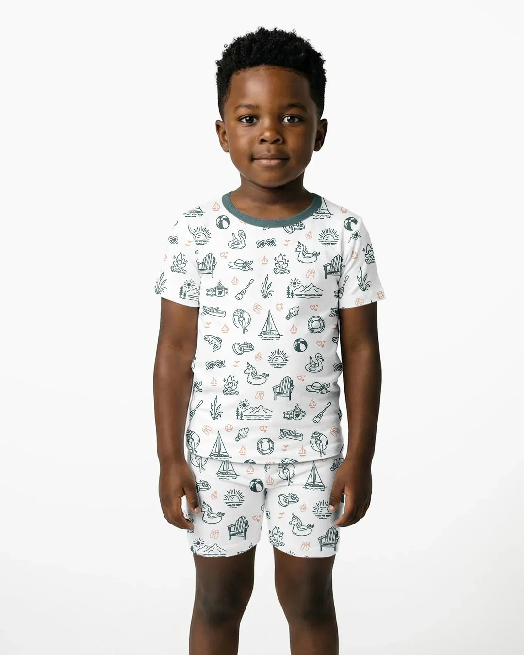 Lake Vibe Bamboo Two Piece Short Sleeve Shorts Pajama Set