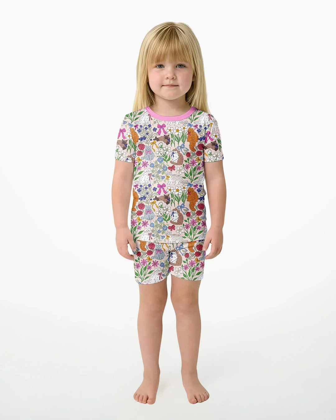 Schlafanzug-Set zweiteilig, kurze Ärmel, kurze Hose, Bambus