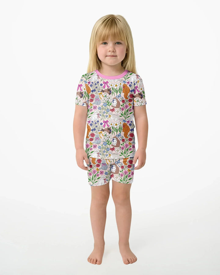 Schlafanzug-Set zweiteilig, kurze Ärmel, kurze Hose, Bambus
