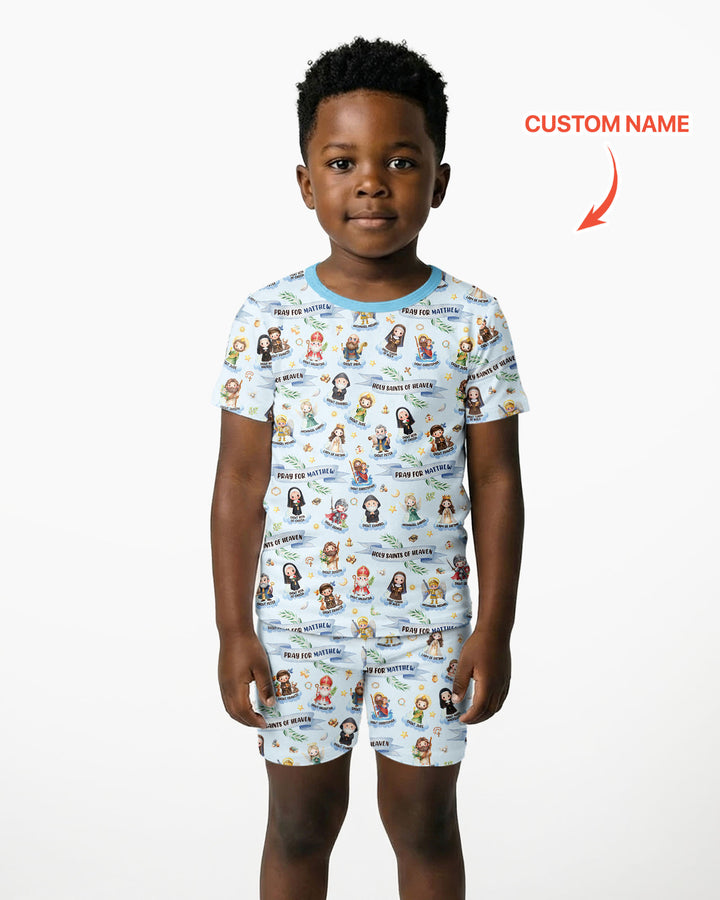 Zweiteiliges Pyjama-Set mit kurzen Ärmeln und Shorts im Sommer-Design