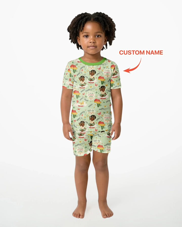 Zweiteiliges Pyjama-Set mit kurzen Ärmeln und Shorts im Sommer-Design