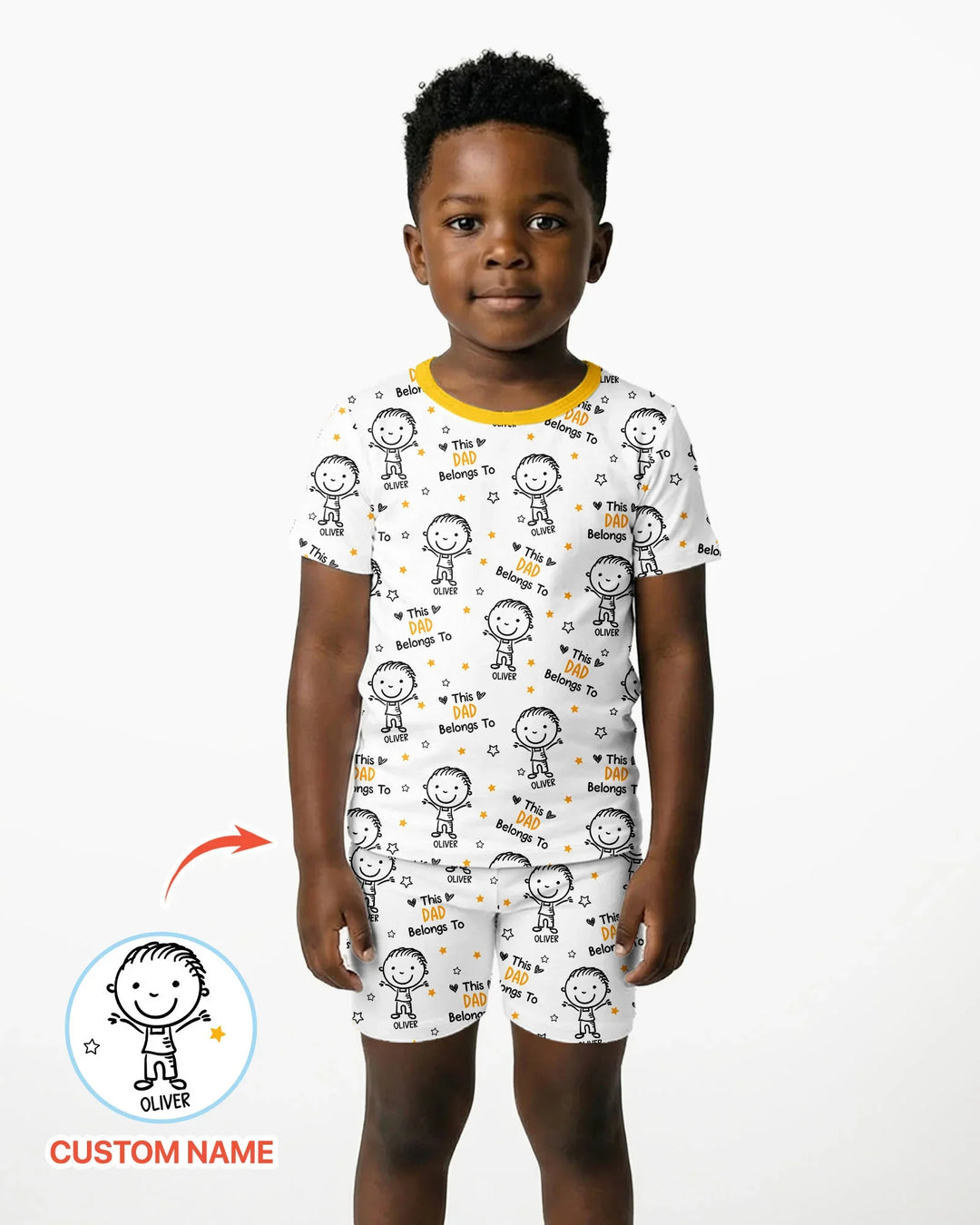 Zweiteiliges Pyjama-Set mit kurzen Ärmeln und Shorts im Sommer-Design