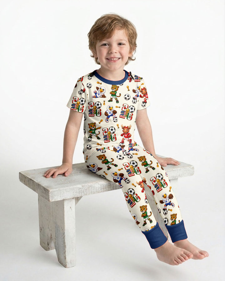 Zweiteiliges, kurzärmliges Pyjama-Set mit Marienkäfern